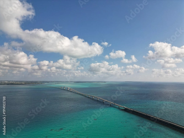 Obraz 伊良部大橋と宮古ブルーの海原
