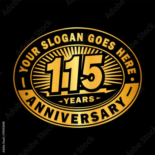 Fototapeta 115 years anniversary design template. Vector and illustration. 150th logo. 