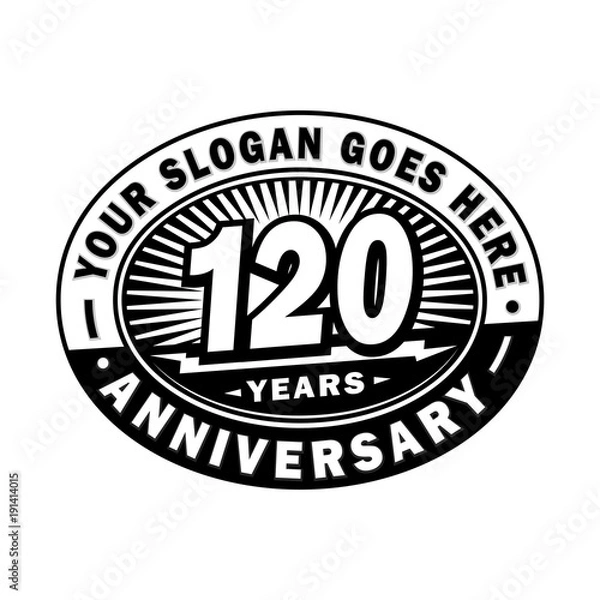 Fototapeta 120 years anniversary design template. Vector and illustration. 120th logo. 