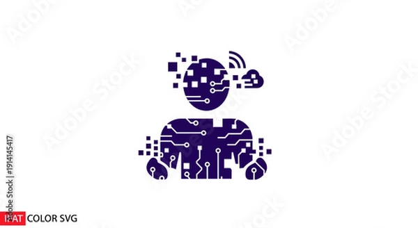 Obraz Digital Human Icon - Future Technology and AI Concept