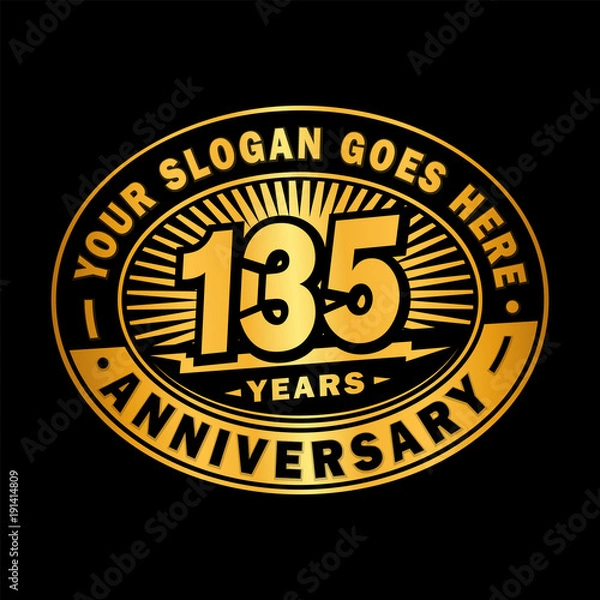 Fototapeta 135 years anniversary design template. Vector and illustration. 135th logo. 