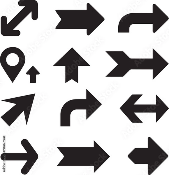 Obraz Different Arrows Shilhouette design