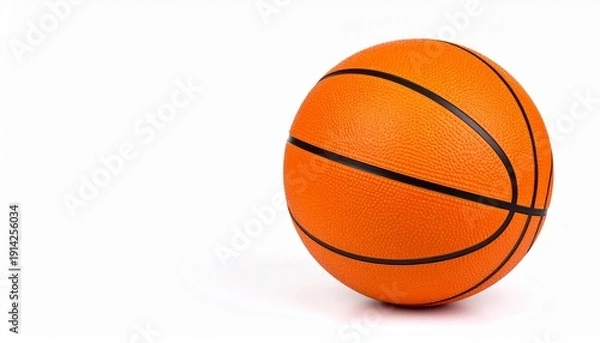 Obraz Single orange basketball on white surface