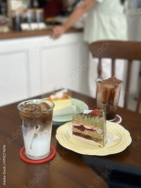 Fototapeta coffee and cake