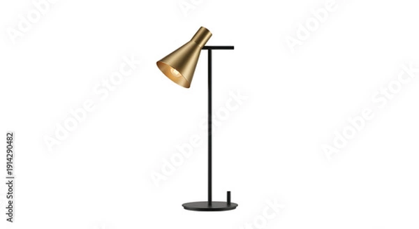 Obraz Modern bronze table lamp with adjustable arm on white background