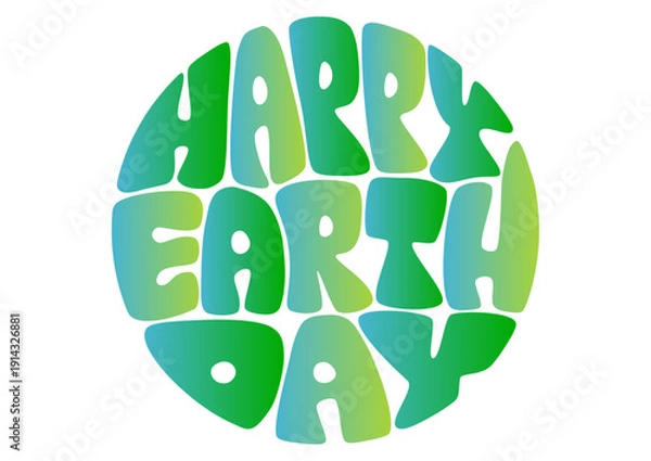 Obraz アースデーのレトロな円形タイポグラフィ