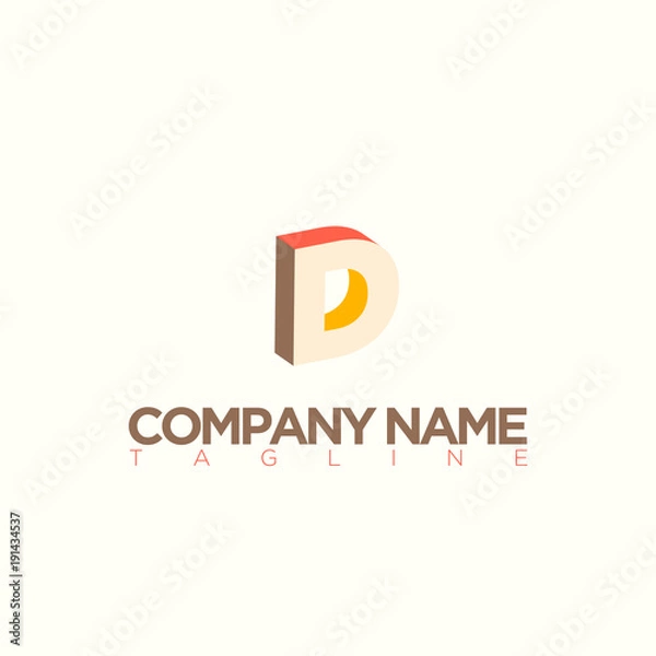 Fototapeta D LETTER LOGO TEMPLATE