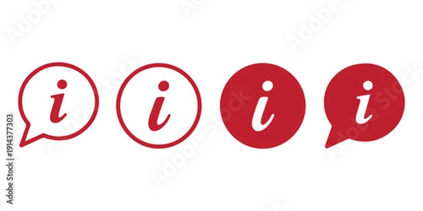 Obraz Information Icons Set in Flat Style.