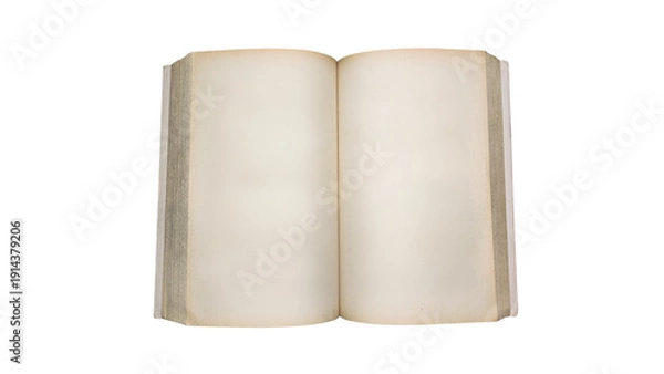 Obraz Open old book empty blank on a transparent background