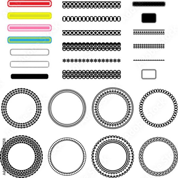 Fototapeta vector frames black on a white background, clipart