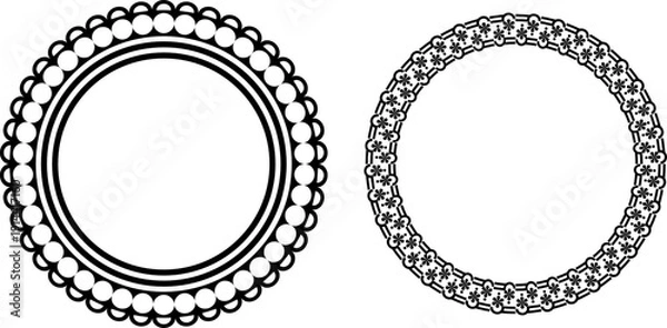 Fototapeta vector frames black on a white background, clipart