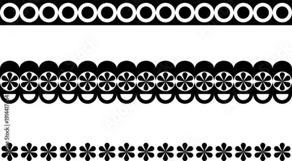 Fototapeta vector frames black on a white background, clipart