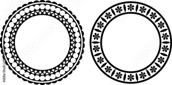 Fototapeta vector frames black on a white background, clipart