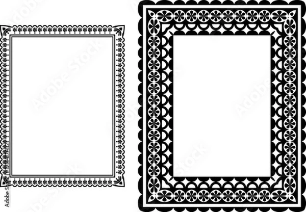 Obraz vector frames black on a white background, clipart