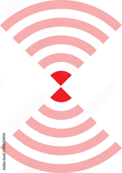 Obraz red arrow on white background