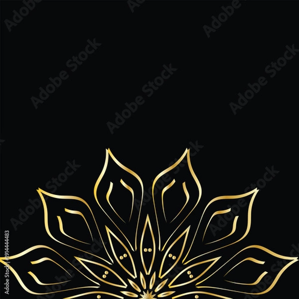 Obraz Luxury Gold Mandala Decorative Pattern on Dark Background