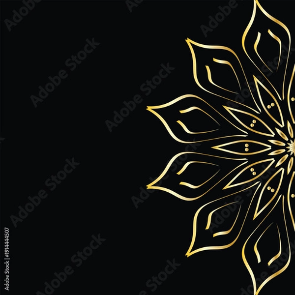 Obraz Luxury Gold Mandala Decorative Pattern on Dark Background