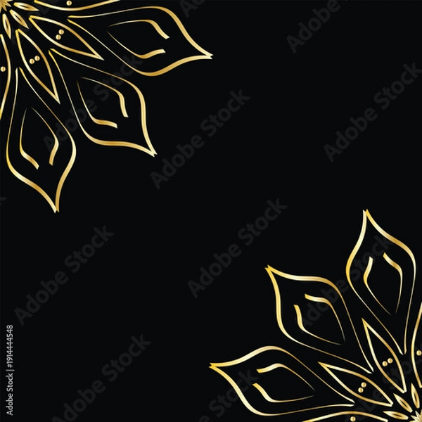 Obraz Luxury Gold Mandala Decorative Pattern on Dark Background