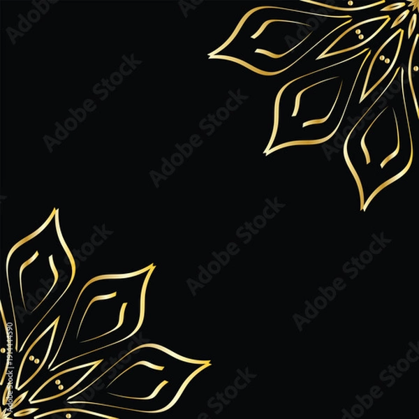 Obraz Luxury Gold Mandala Decorative Pattern on Dark Background