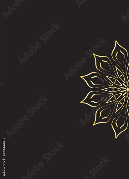 Obraz Luxury Gold Mandala Decorative Pattern on Dark Background