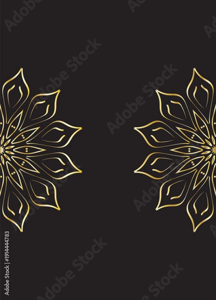 Obraz Luxury Gold Mandala Decorative Pattern on Dark Background