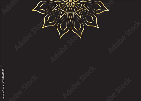 Obraz Luxury Gold Mandala Decorative Pattern on Dark Background