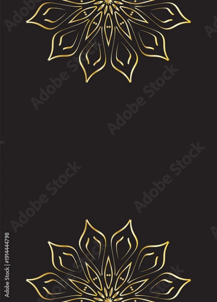 Obraz Luxury Gold Mandala Decorative Pattern on Dark Background