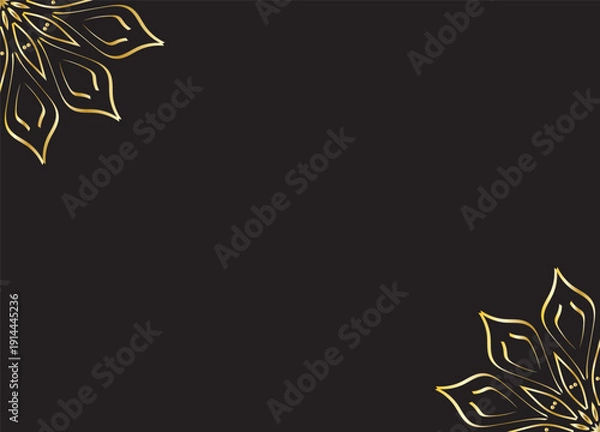 Obraz Luxury Gold Mandala Decorative Pattern on Dark Background