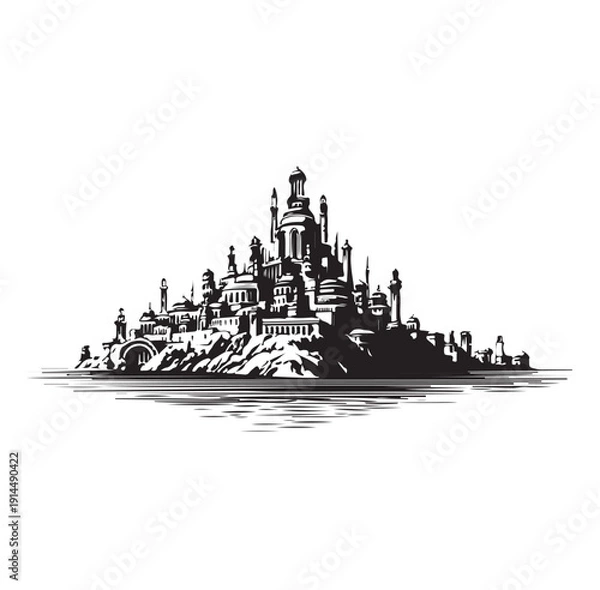 Obraz atlantis island logo