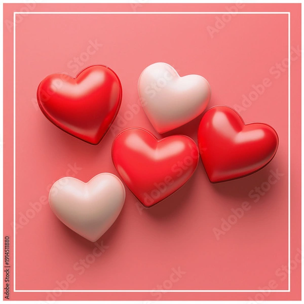 Obraz valentine hearts background