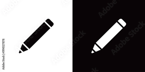 Obraz シンプルなモノクロ鉛筆のアイコン (ベクター)
