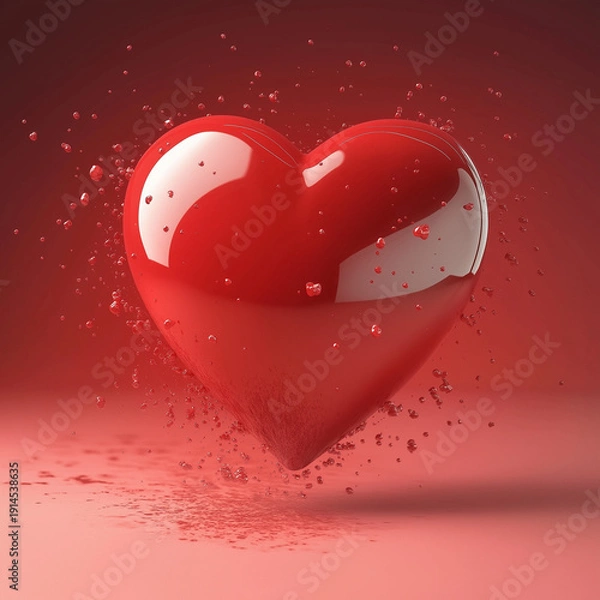 Obraz red heart background