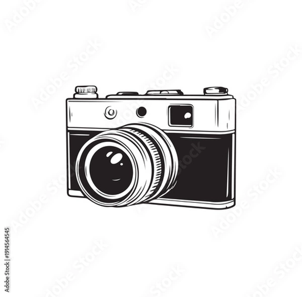 Obraz vintage camera logo