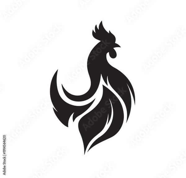 Obraz rooster with fire logo