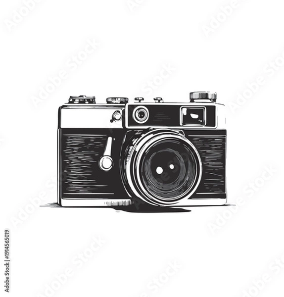 Obraz vintage camera logo
