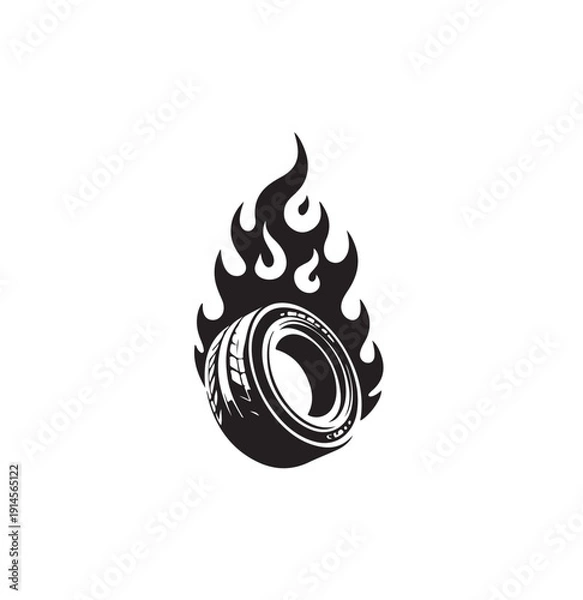 Obraz flaming tire logo