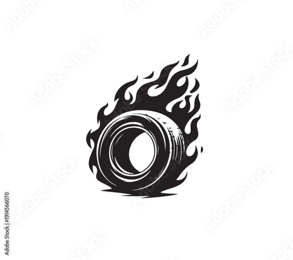 Obraz flaming tire logo