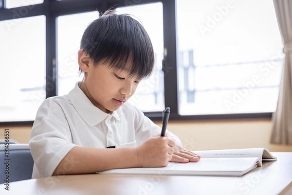 Obraz 真剣な眼差しの小学生	