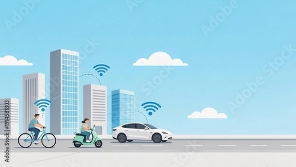 Obraz Urban transportation with connectivity