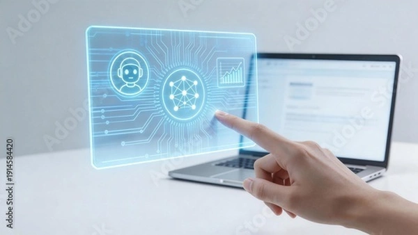 Obraz Hand interacting with digital interface