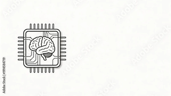 Obraz Brain inside computer chip