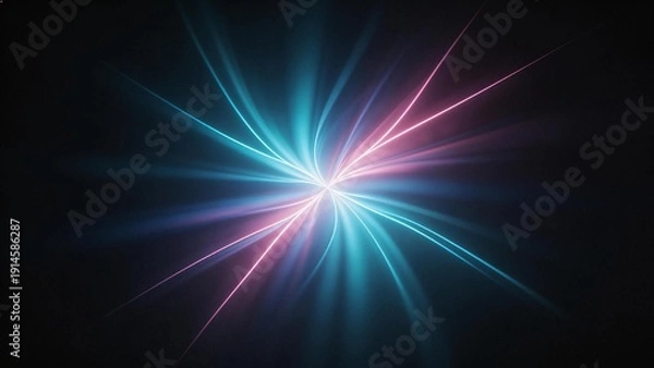 Obraz Colorful light rays emanating from center