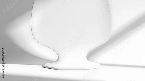 Obraz Elegant white vase on modern surface with soft shadows