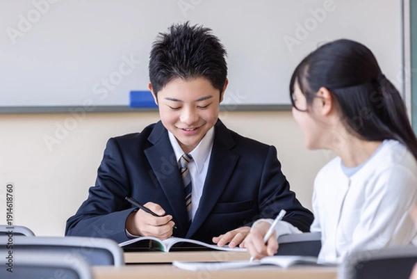 Obraz 笑顔で学習する子ども	