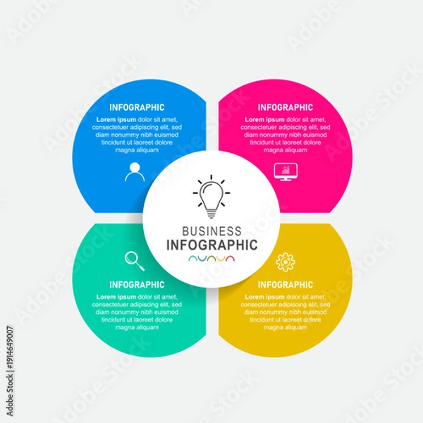 Obraz Vector circle infographic set.