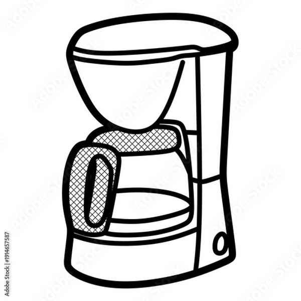 Obraz kitchen appliance, coffee maker, editable lines