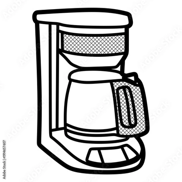 Obraz coffee maker with large buttons, editable lines