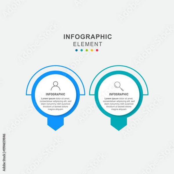 Obraz Business infographic element with 2 options, steps, number vector template design
