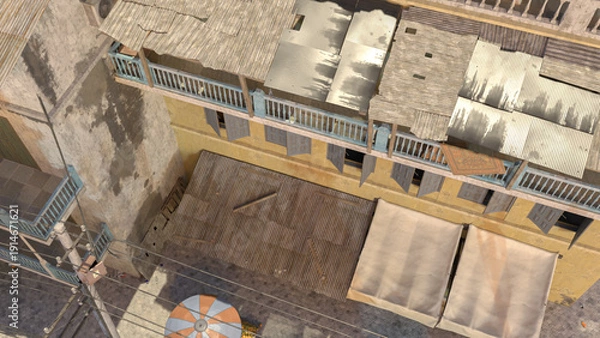 Obraz デリー　屋根の上の街物語