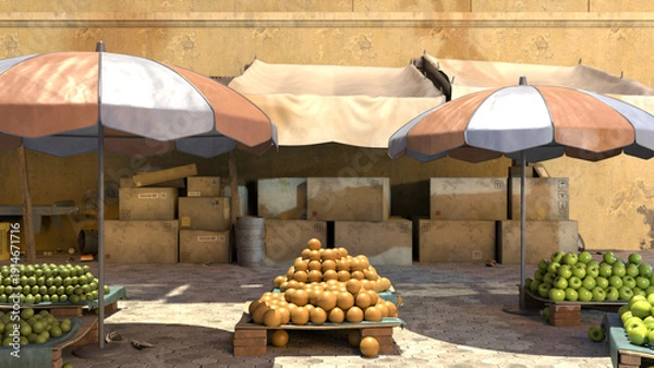 Obraz デリー　果物の香りが満ちる場所